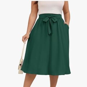 Green midi skirt
